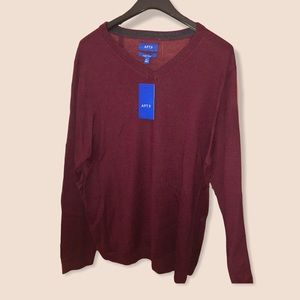 Brand new men’s sweater maroon v neck